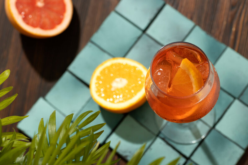 Blood orange margarita cocktail